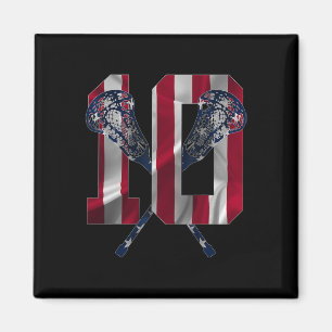 Number 10 Years Lacrosse 10th Birthday  Magnet