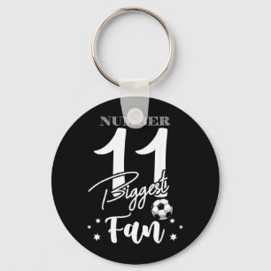 Number 11 Biggest Fan Soccer Player Family Cheer Key Ring