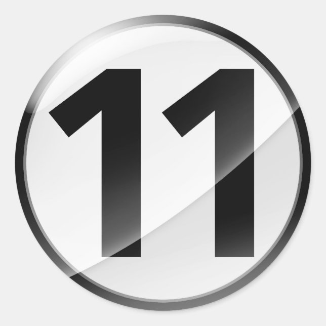 Number 11  black sticker (Front)
