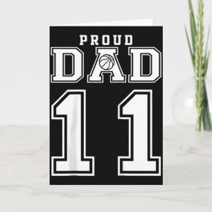 Number 11 Custom Proud Basketball Dad Personalised Card