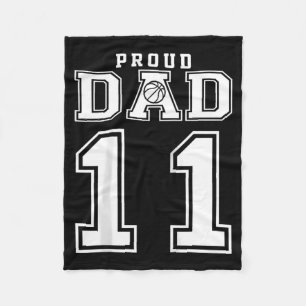 Number 11 Custom Proud Basketball Dad Personalised Fleece Blanket