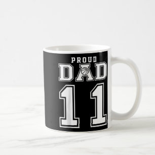 Number 11 Custom Proud Basketball Dad Personalized Coffee Mug