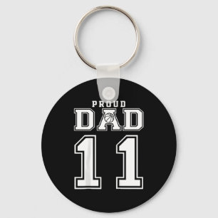 Number 11 Custom Proud Basketball Dad Personalized Key Ring