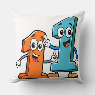 Number 11 Cute Cartoon Mascot Vector Illustration Cushion