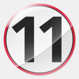 Number 11  red sticker