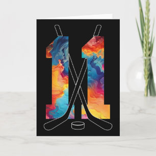 Number 11 Years Ice Hockey 11th Birthday _1  Card