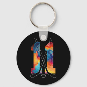 Number 11 Years Ice Hockey 11th Birthday _1 Key Ring
