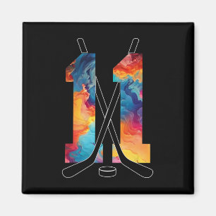 Number 11 Years Ice Hockey 11th Birthday _1 Magnet