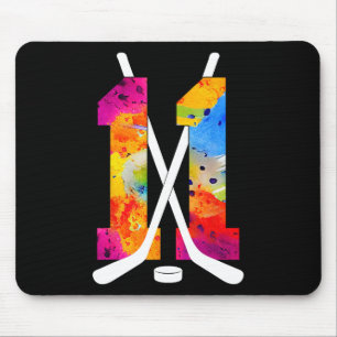 Number 11 Years Ice Hockey 11th Birthday (2)  Mouse Pad
