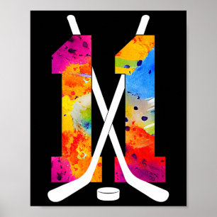 Number 11 Years Ice Hockey 11th Birthday (2)  Poster