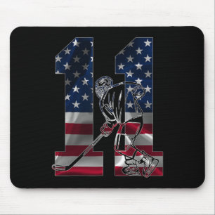 Number 11 Years Ice Hockey 11th Birthday Mouse Pad