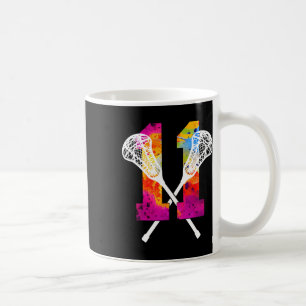 Number 11 Years Lacrosse 11th Birthday Coffee Mug