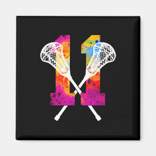Number 11 Years Lacrosse 11th Birthday  Magnet