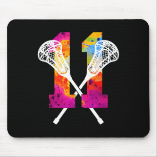Number 11 Years Lacrosse 11th Birthday  Mouse Pad