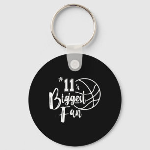Number 11's Biggest Fan Bysketbyll Player Mum Dad Key Ring