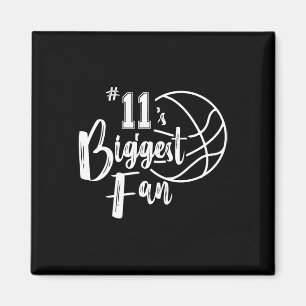 Number 11's Biggest Fan Bysketbyll Player Mum Dad Magnet