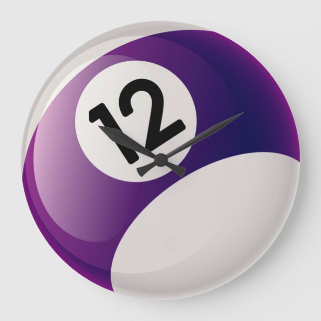 Number 12 Billiards Ball Clock (Front)