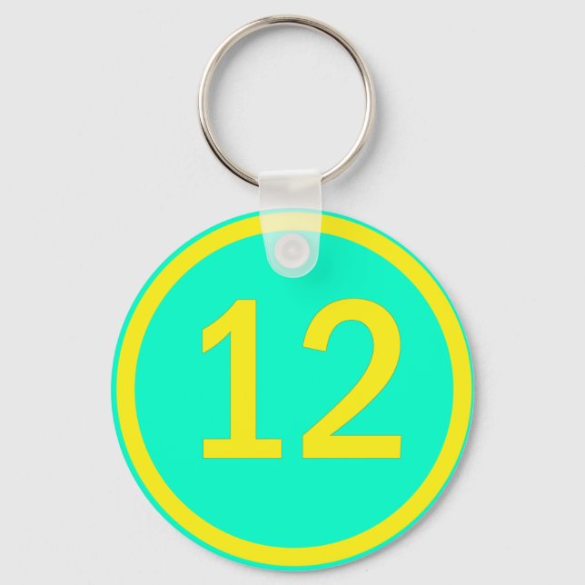 number 12 in a circle key ring (Front)