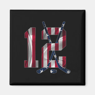 Number 12 Years Ice Hockey 12th Birthday  Magnet
