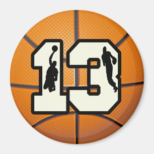 Number 13 Basketball and Players Magnet