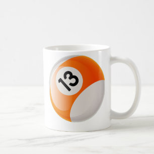 NUMBER 13 BILLIARDS BALL COFFEE MUG