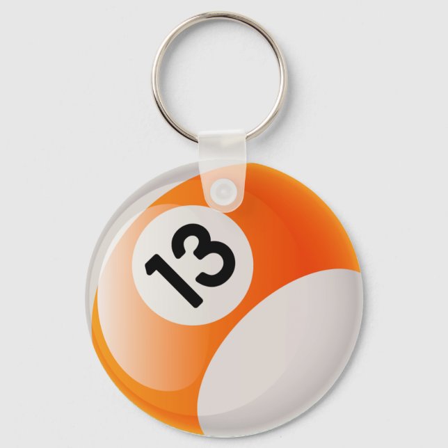 NUMBER 13 BILLIARDS BALL KEY RING (Front)
