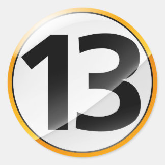 Number 13 gold sticker