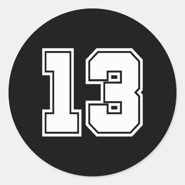 Number 13 No Thirn 13 Sports Player Classic Round Sticker (Front)