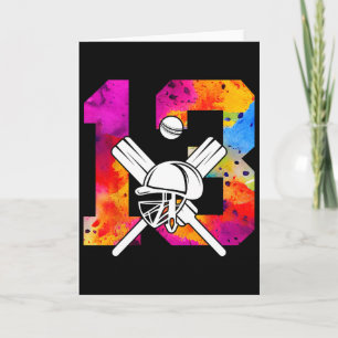 Number 13 Years Cricket 13th Birthday 1  Card