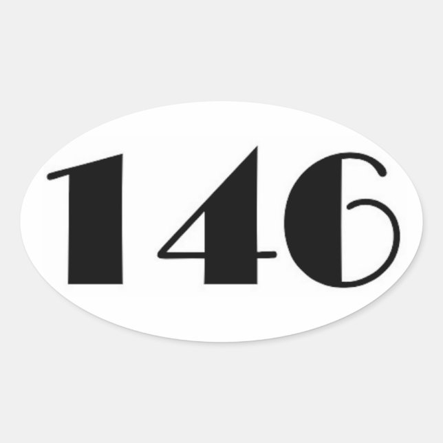 Number 146 Mid Century Oval Sticker (Front)