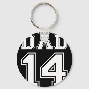 Number 14 Custom Proud Soccer Futbol Dad Personali Key Ring