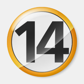 Number 14 gold Magent Magnet
