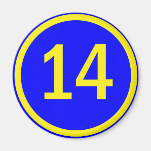 number 14 in a circle magnet