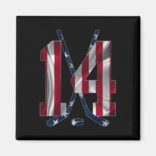 Number 14 Years Ice Hockey 14th Birthday  Magnet