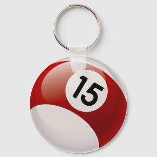 NUMBER 15 BILLARDS BALL KEY RING