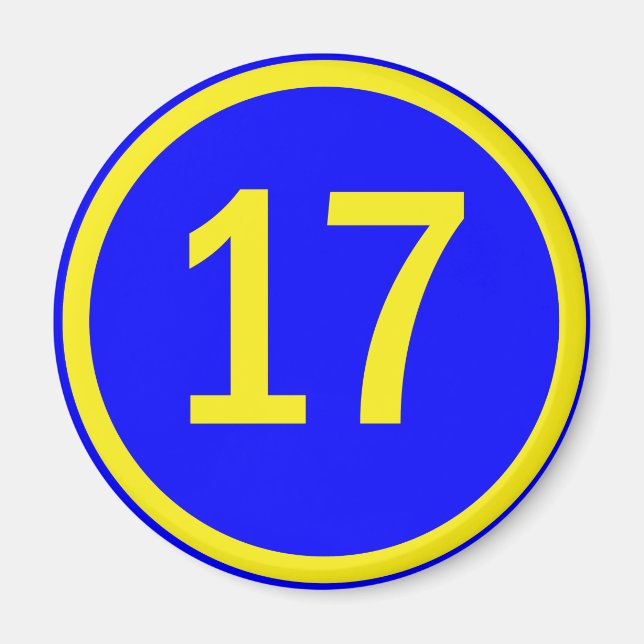 number 17 in a circle magnet (Front)