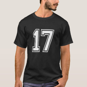 Number 17 T Shirt Birthday Varsity Sports Team Jer