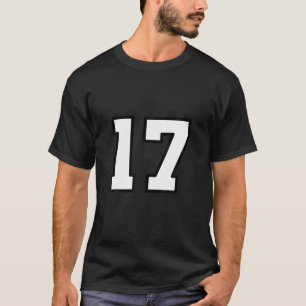 Number 17 Varsity Sports Style T Shirt