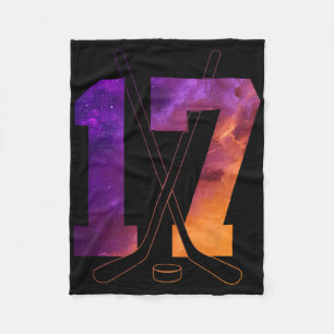 Number 17 Years Ice Hockey 17th Birthday  Fleece Blanket