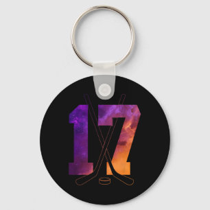Number 17 Years Ice Hockey 17th Birthday Key Ring