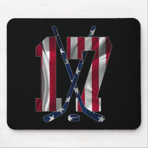 Number 17 Years Ice Hockey 17th Birthday Mouse Pad