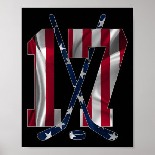 Number 17 Years Ice Hockey 17th Birthday Poster