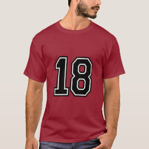 Number 18 Varsity Sports Jersey   18th Birthday T-Shirt