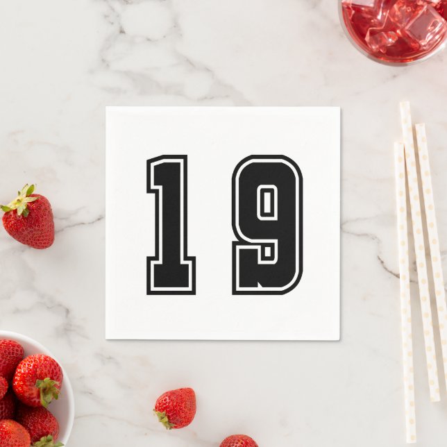 Number 19 napkin (Insitu)