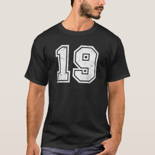 Number #19 Sports Jersey Birthday Age Lucky No Dis T-Shirt