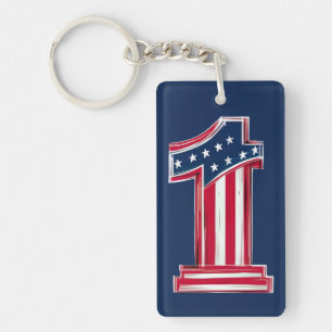 Number 1 American Key Ring