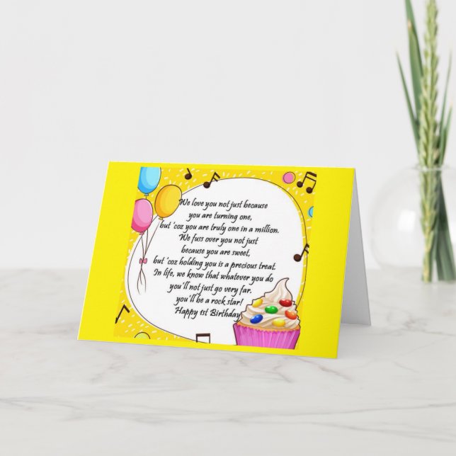 NUMBER 1 BIRTHDAY WISH TO NUMBER 1 BABY! CARD (Front)