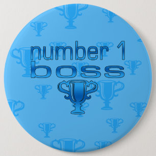 Number 1 Boss in Blue 6 Cm Round Badge