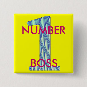 Number 1 Boss-Pin 15 Cm Square Badge