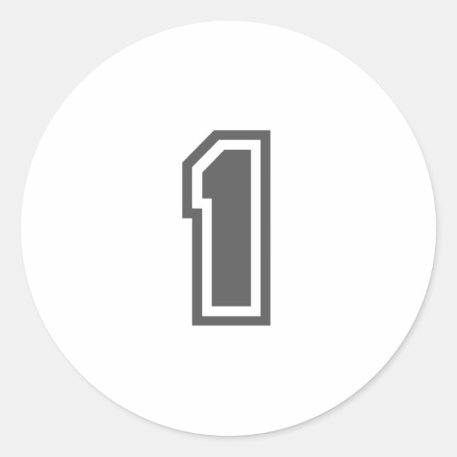 Number 1 classic round sticker (Front)